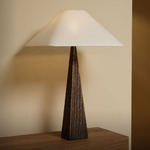 Cubist Table Lamp - Bronze / White Linen