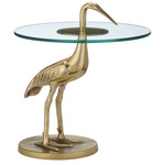 Crane Accent Table - Brass / Clear