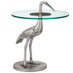 Crane Accent Table - Nickel / Clear