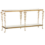 Fiore Console Table - Brass / Clear