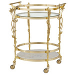 Fiore Bar Cart - Brass / Clear