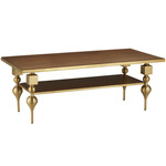 Maeve Cocktail Table - Brushed Brass / Walnut
