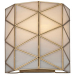 Polyhedron Wall Sconce - Antique Brass / White
