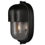 Maritime Outdoor Wall Sconce - Matte Black / Clear