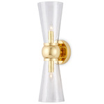 Byford Bathroom Vanity Sconce - Polished Brass / Clear