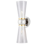 Byford Bathroom Vanity Sconce - Polished Nickel / Brass / Clear