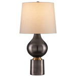 Tamerlane Table Lamp - Brass / Black / White Linen