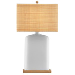 Musing Table Lamp - White / Grasscloth