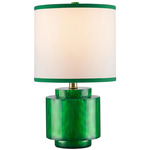 Beryl Table Lamp - Green / White Linen