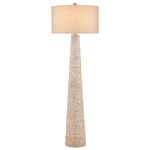 Birdsong Floor Lamp - Whitewash / Off-White Linen
