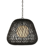 Osbert Pendant - Satin Black / White