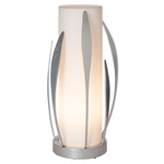 Dahlia Cylindrical Table Lamp - Sterling / Opal