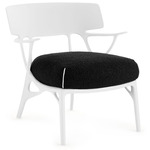 A.I. Lounge Chair - White / White / Black Boucle