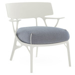 A.I. Outdoor Lounge Chair - White / Blue Twill