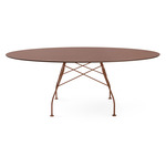 Glossy Oval Outdoor Table - Burgundy