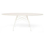 Glossy Oval Outdoor Table - White