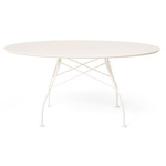 Glossy Round Outdoor Table - White
