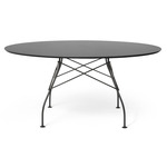 Glossy Round Outdoor Table - Black