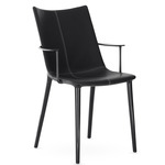 H.H.H. Upholstered Dining Armchair - Black / Black Leather