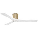 Avtur Flush Ceiling Fan - Soft Brass / Flat White / Flat White