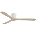 Avtur Flush Ceiling Fan - White / Bleached Wood / Bleached Wood