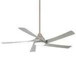 Transonic Ceiling Fan with Light - Brushed Nickel / Silver
