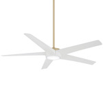 Skymaster Ceiling Fan with Light - Soft Brass / Flat White / Flat White