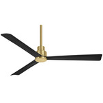 Simple Ceiling Fan - Soft Brass / Coal Black / Coal Black