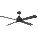 Falco Ceiling Fan with Light - Coal Black / Coal Black