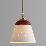 Alma Pendant - Coral / White