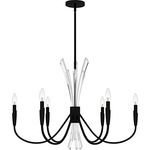 Cecily Chandelier - Matte Black / Clear