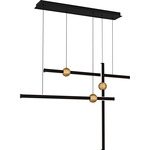 Harvick Linear Chandelier - Matte Black / Gold
