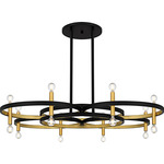 Winsland Chandelier - Matte Black / Gold