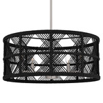 Axford Pendant - Antique Nickel / Black Rope
