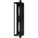 Dale Outdoor Wall Light - Matte Black / Clear Beveled