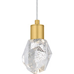 Skye Mini Pendant - Brushed Gold / Clear