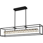 Dazzle Linear Chandelier - Matte Black / Clear