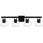 Celina Bathroom Vanity Light - Matte Black / Clear