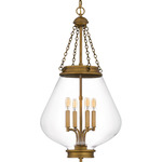 Wallace Pendant - Weathered Brass / Clear