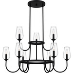 Viscount Chandelier - Matte Black / Clear