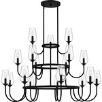 Viscount Chandelier - Matte Black / Clear