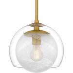 Eslinger Pendant - Brushed Gold / Cloud Glass