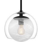 Eslinger Pendant - Matte Black / Cloud Glass