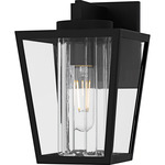 Jett Outdoor Wall Light - Matte Black / Clear