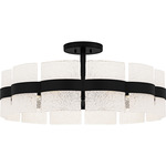 Sweeney Semi Flush Ceiling Light - Matte Black / Sandy Clear