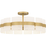 Sweeney Semi Flush Ceiling Light - Soft Gold / Sandy Clear