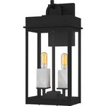 Carmen 2-Light Outdoor Wall Light - Matte Black / Clear