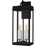 Carmen 2-Light Outdoor Wall Light - Matte Black / Clear