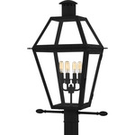 Rue De Royal Outdoor Post Light - Earth Black / Clear