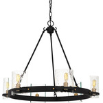 Gloucester Chandelier - Matte Black / Clear Hammered